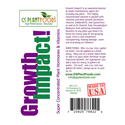 Growth Impact Super Plant Vitamins and Hormones- 8 ounce bottle